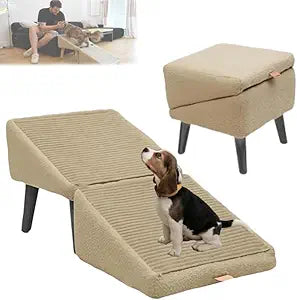 🔥Best-Selling Dog Ramp Ottoman Combo